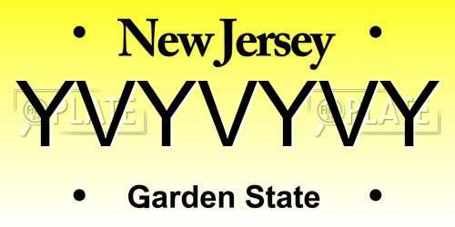 YVYVYVY New Jersey License Plate