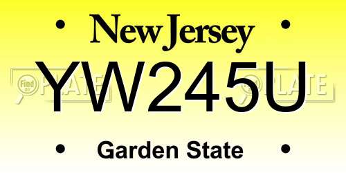 YW245U New Jersey License Plate