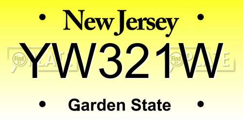 YW321W New Jersey License Plate