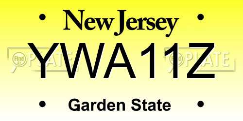 YWA11Z New Jersey License Plate