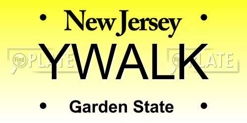 YWALK New Jersey License Plate