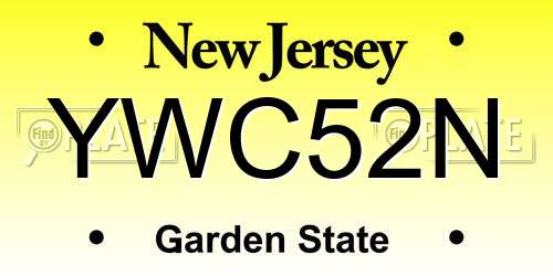 YWC52N New Jersey License Plate