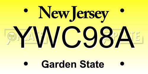 YWC98A New Jersey License Plate
