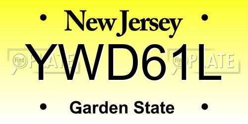 YWD61L New Jersey License Plate