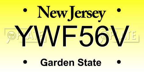 YWF56V New Jersey License Plate