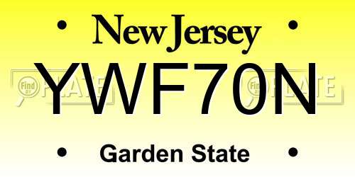 YWF70N New Jersey License Plate
