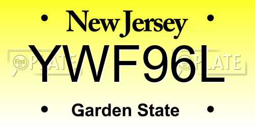 YWF96L New Jersey License Plate