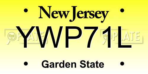 YWP71L New Jersey License Plate