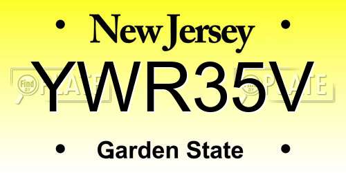YWR35V New Jersey License Plate
