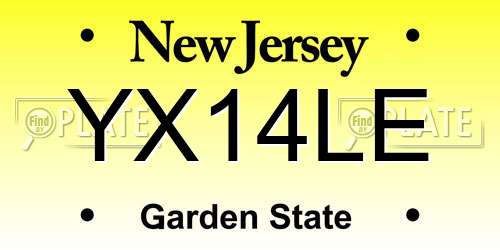 YX14LE New Jersey License Plate