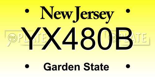 YX480B New Jersey License Plate