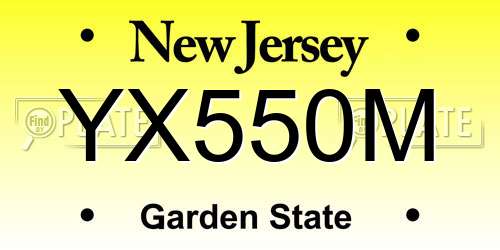 YX550M New Jersey License Plate