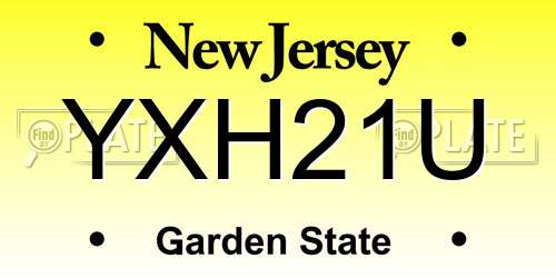YXH21U New Jersey License Plate