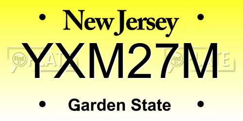 YXM27M New Jersey License Plate