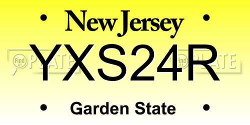 YXS24R New Jersey License Plate