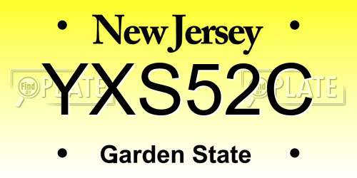 YXS52C New Jersey License Plate