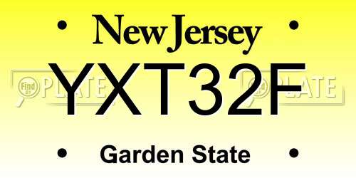 YXT32F New Jersey License Plate