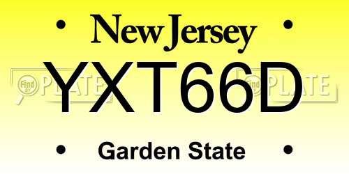 YXT66D New Jersey License Plate