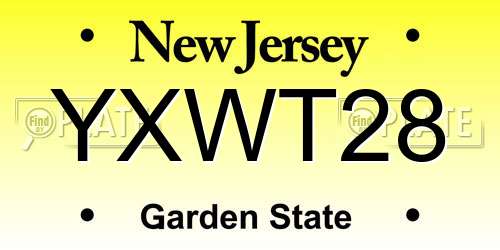 YXWT28 New Jersey License Plate