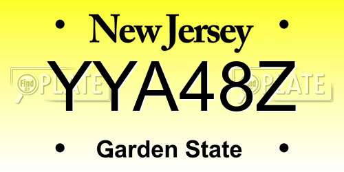 YYA48Z New Jersey License Plate