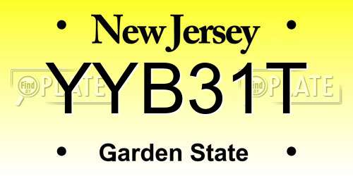 YYB31T New Jersey License Plate
