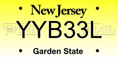YYB33L New Jersey License Plate