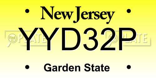 YYD32P New Jersey License Plate