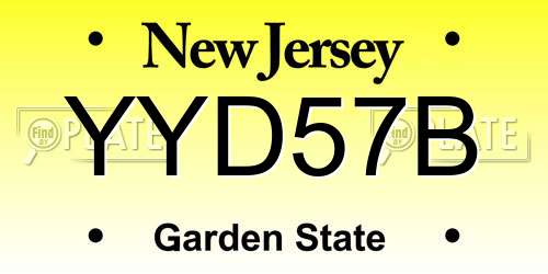 YYD57B New Jersey License Plate