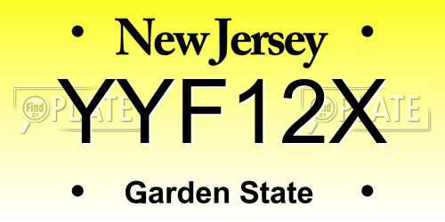 YYF12X New Jersey License Plate