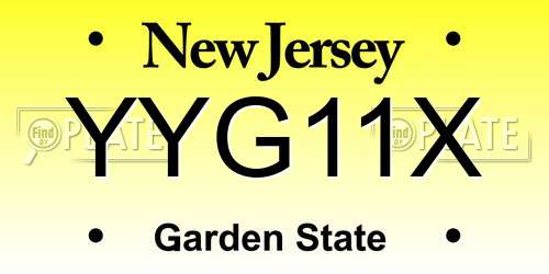 YYG11X New Jersey License Plate