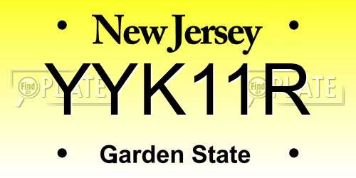 YYK11R New Jersey License Plate