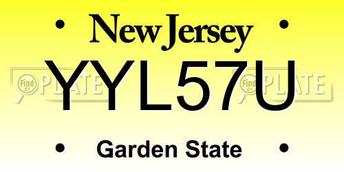YYL57U New Jersey License Plate