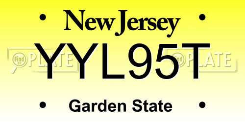 YYL95T New Jersey License Plate