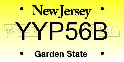 YYP56B New Jersey License Plate