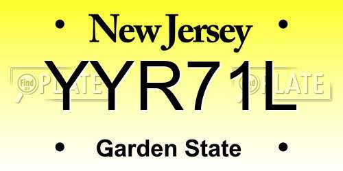 YYR71L New Jersey License Plate