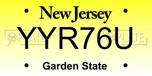 YYR76U New Jersey License Plate
