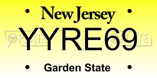 YYRE69 New Jersey License Plate