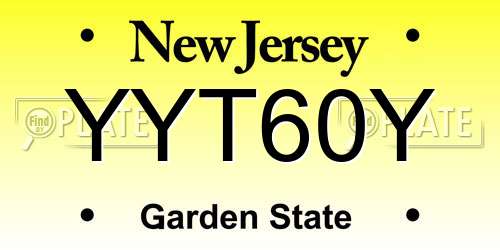 YYT60Y New Jersey License Plate
