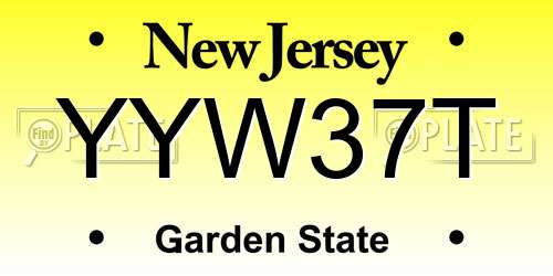 YYW37T New Jersey License Plate