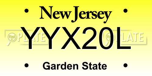 YYX20L New Jersey License Plate