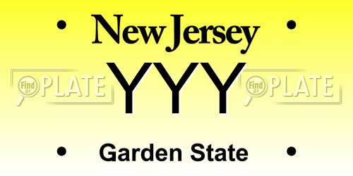 YYY New Jersey License Plate