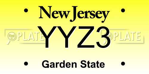 YYZ3 New Jersey License Plate