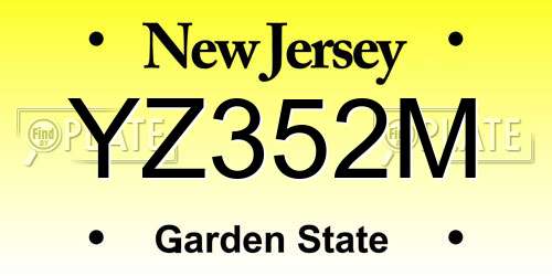 YZ352M New Jersey License Plate