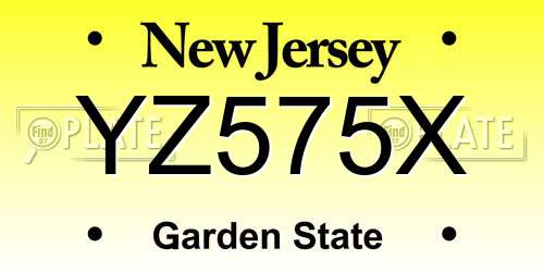 YZ575X New Jersey License Plate