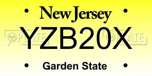 YZB20X New Jersey License Plate