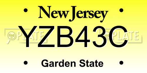YZB43C New Jersey License Plate
