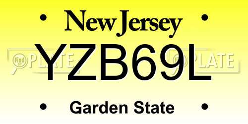 YZB69L New Jersey License Plate