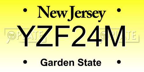 YZF24M New Jersey License Plate