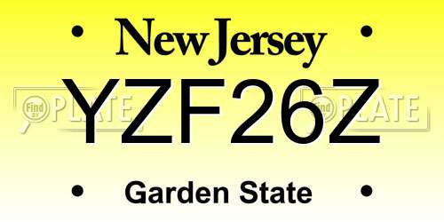 YZF26Z New Jersey License Plate