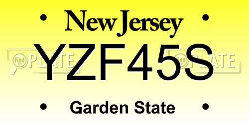 YZF45S New Jersey License Plate
